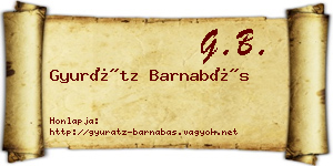 Gyurátz Barnabás névjegykártya