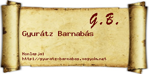 Gyurátz Barnabás névjegykártya
