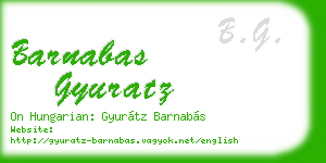 barnabas gyuratz business card