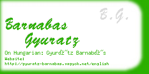 barnabas gyuratz business card